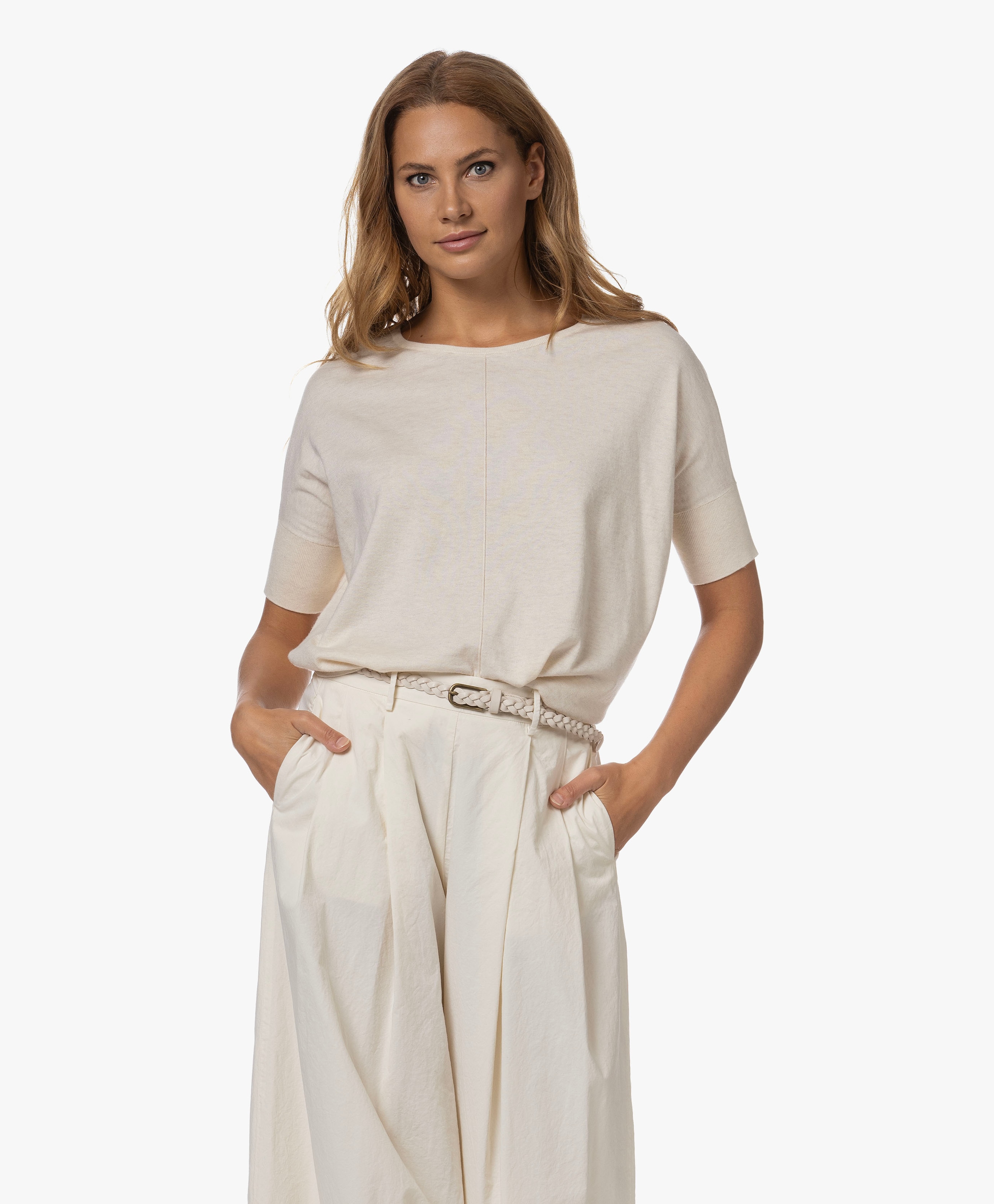 Korte Mouwen Trui Met Cashmere