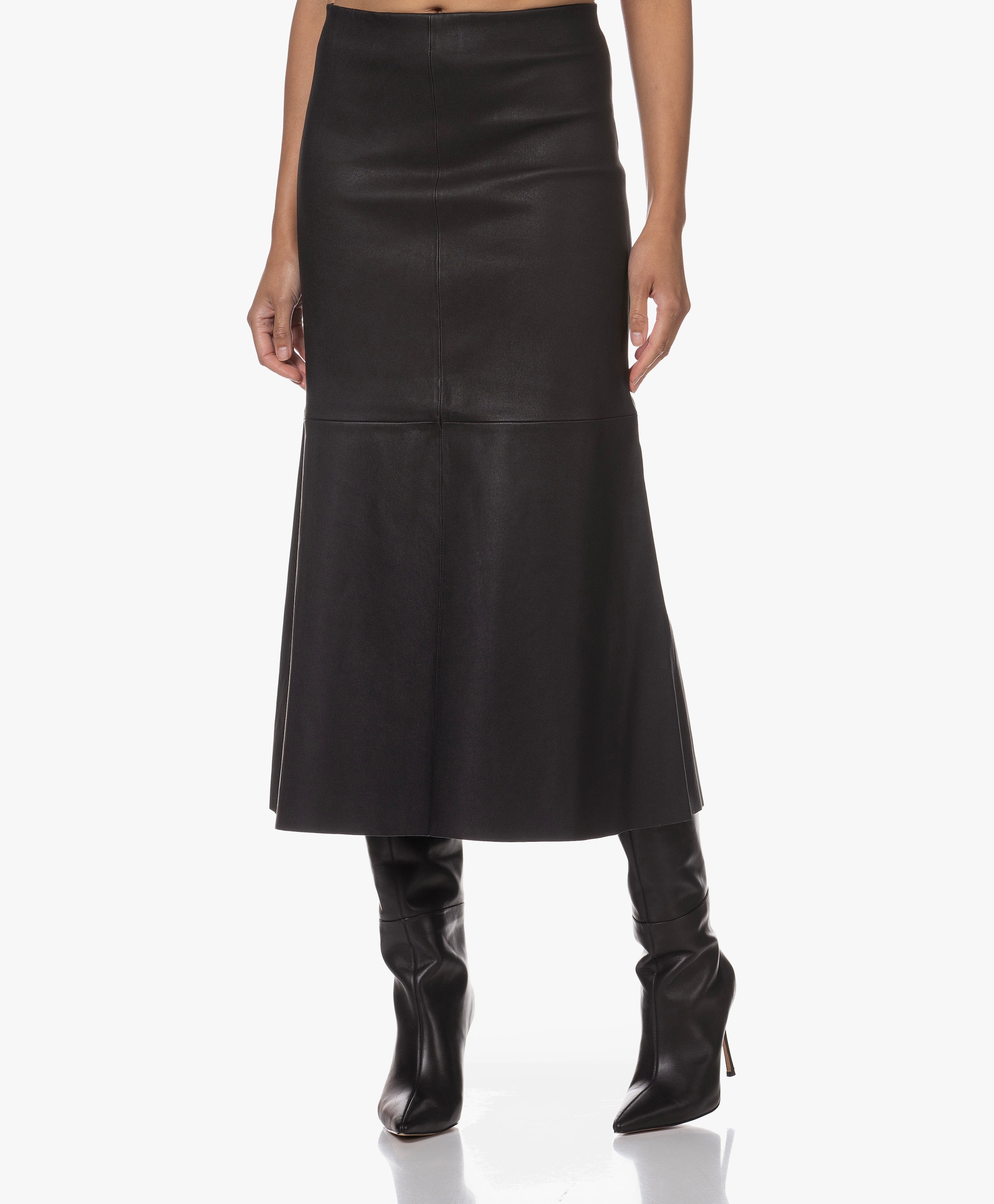 Simoas Leren Midi Rok