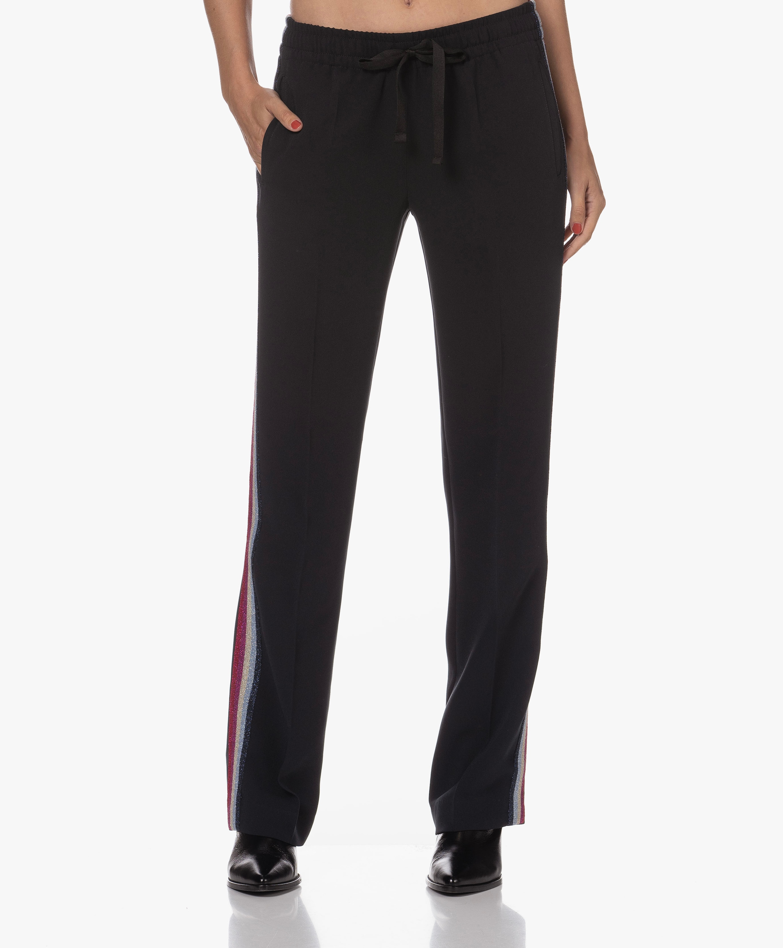 Pomy Crepe Side Stripe Pants