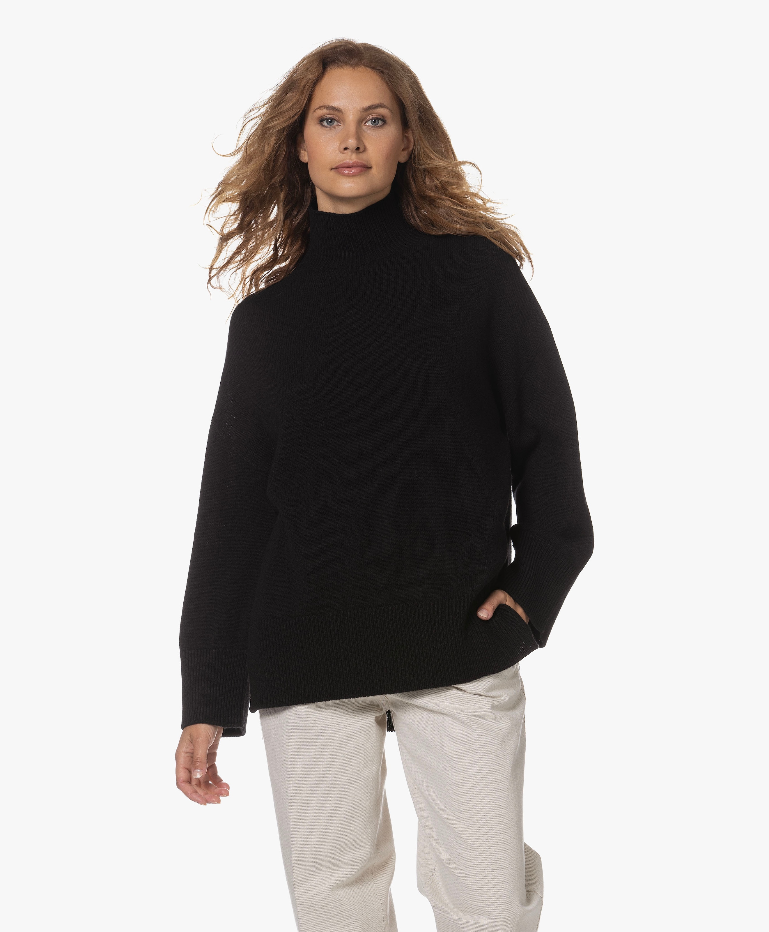 Naadloze Wol-Cashmere Coltrui