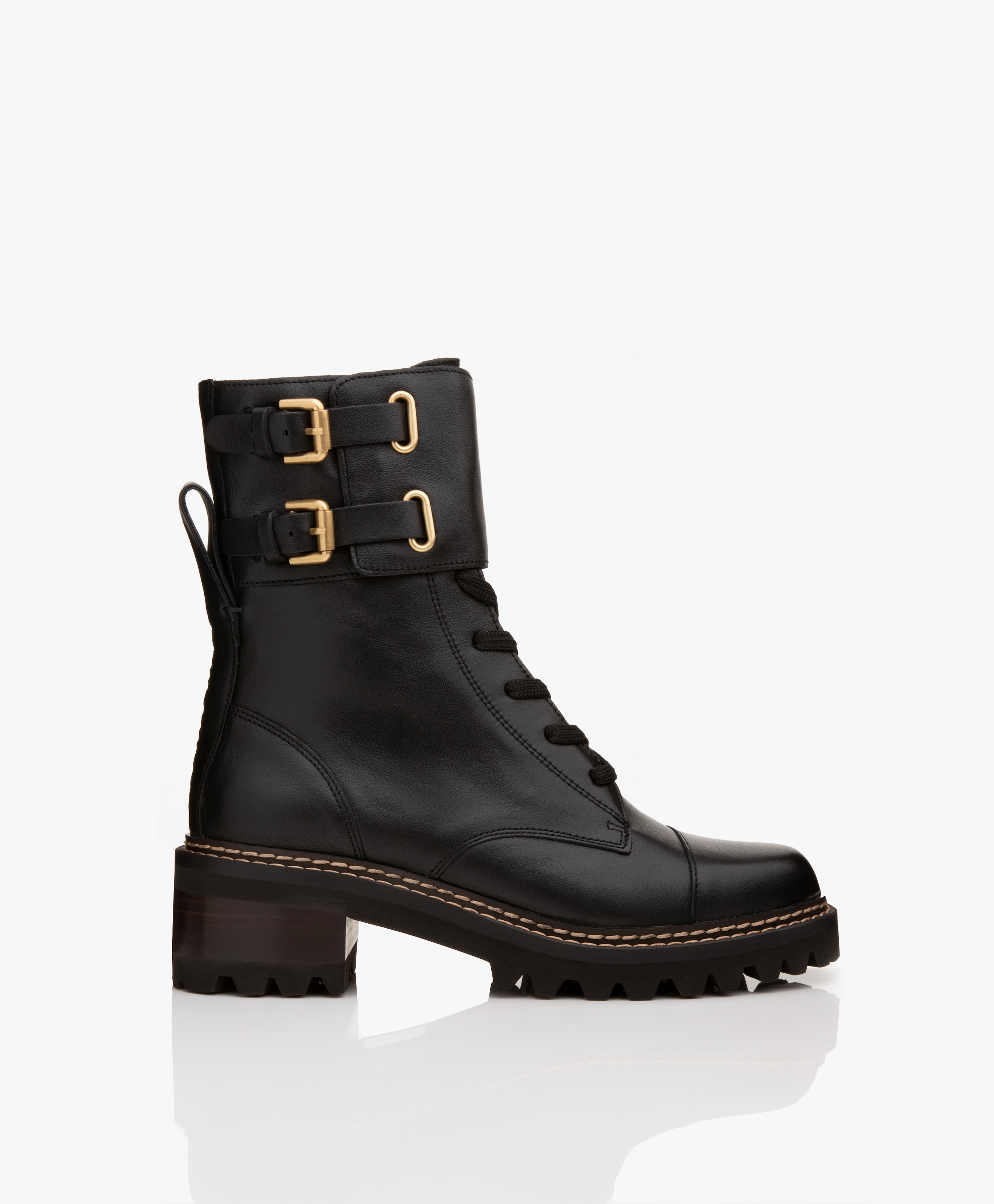 Mallory Leather Combat Boots