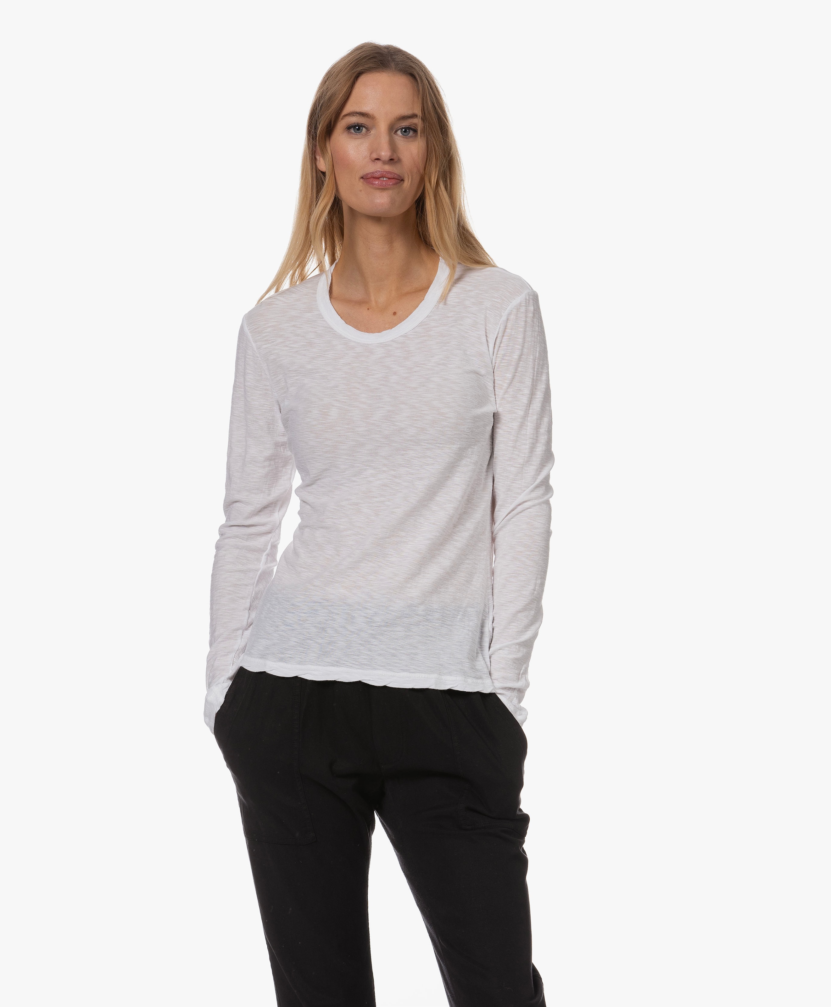 Slub-jersey Crew-neck Longsleeve