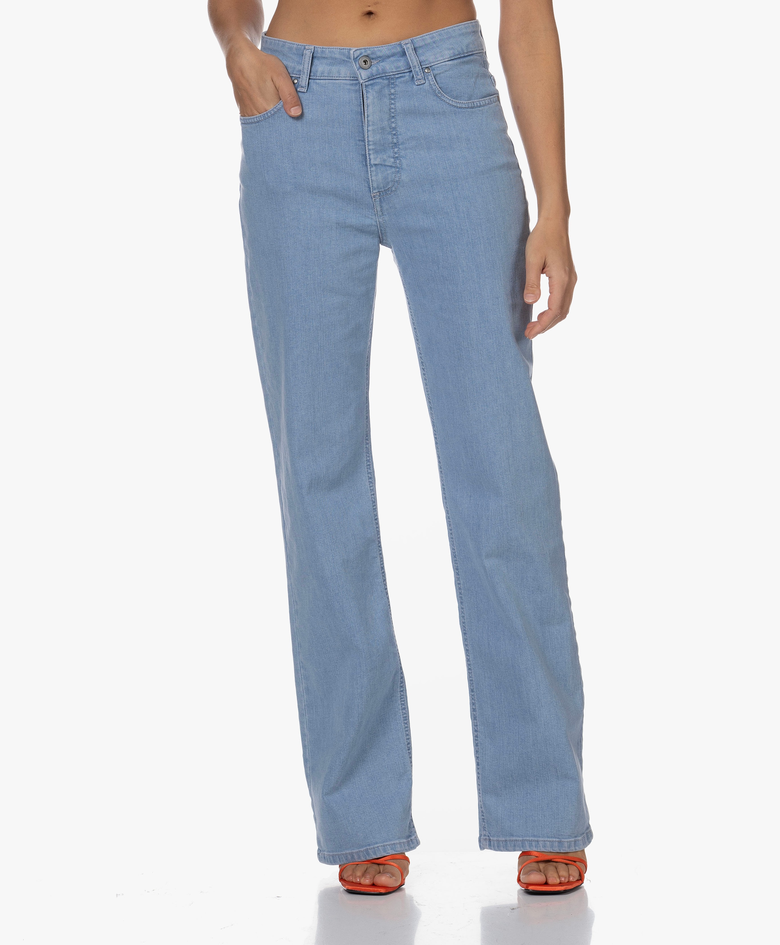 Gebleekte Straight Fit Jeans