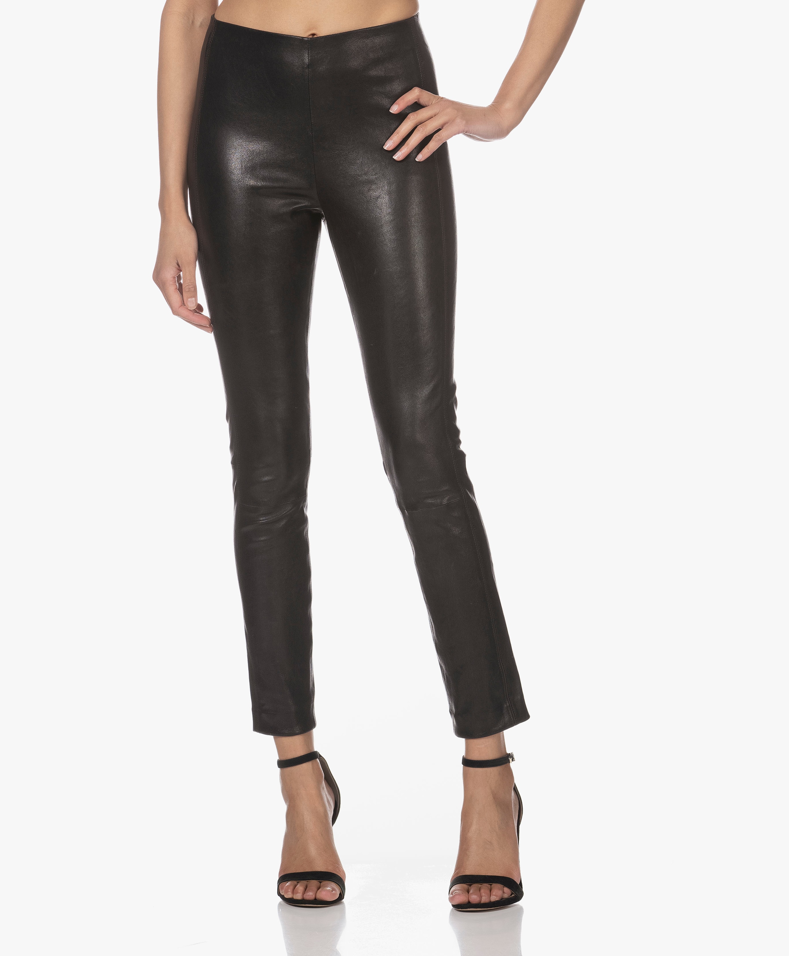 Simone Leren Slim-fit Broek