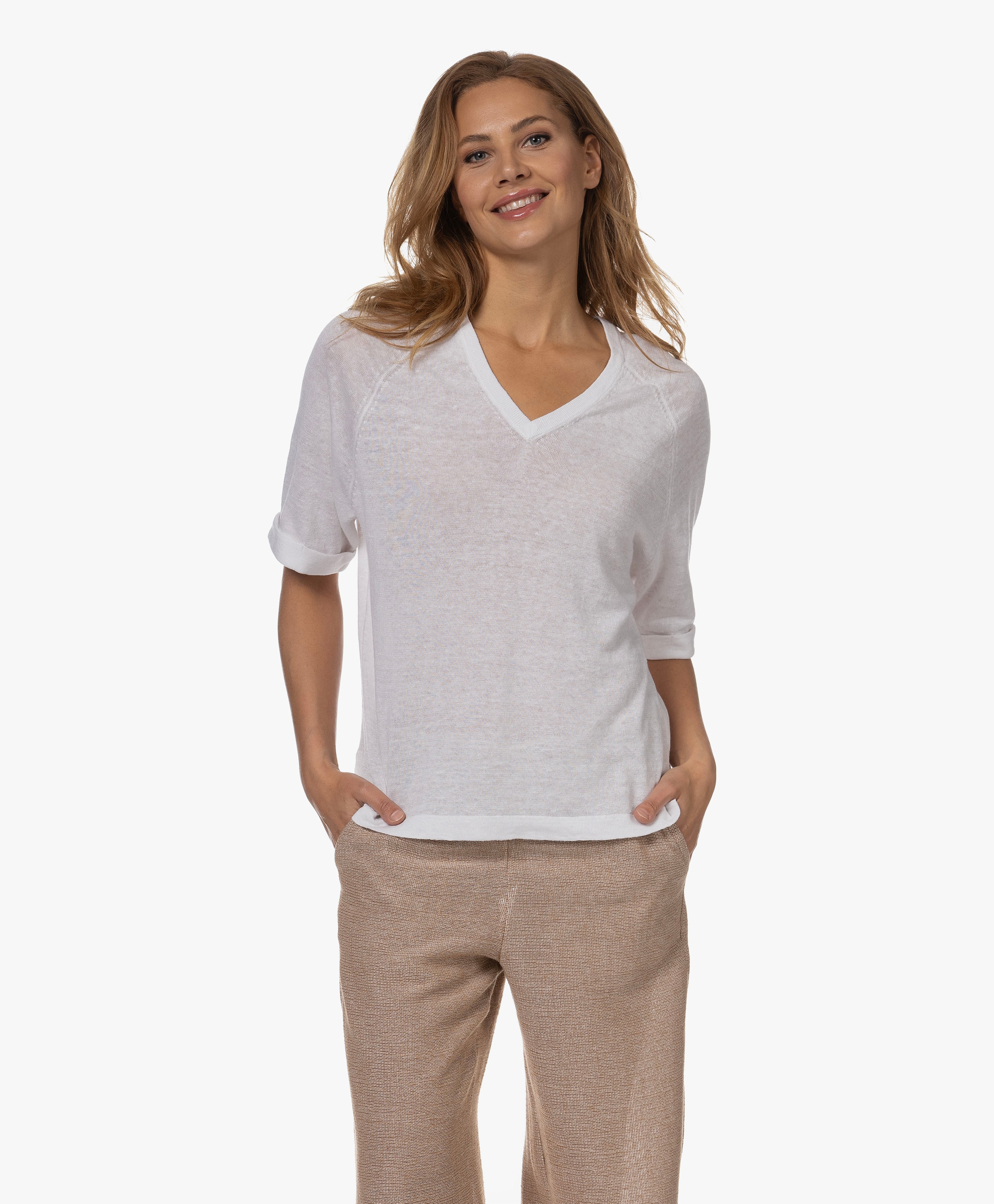 Fijn Gebreid Linnen T-shirt