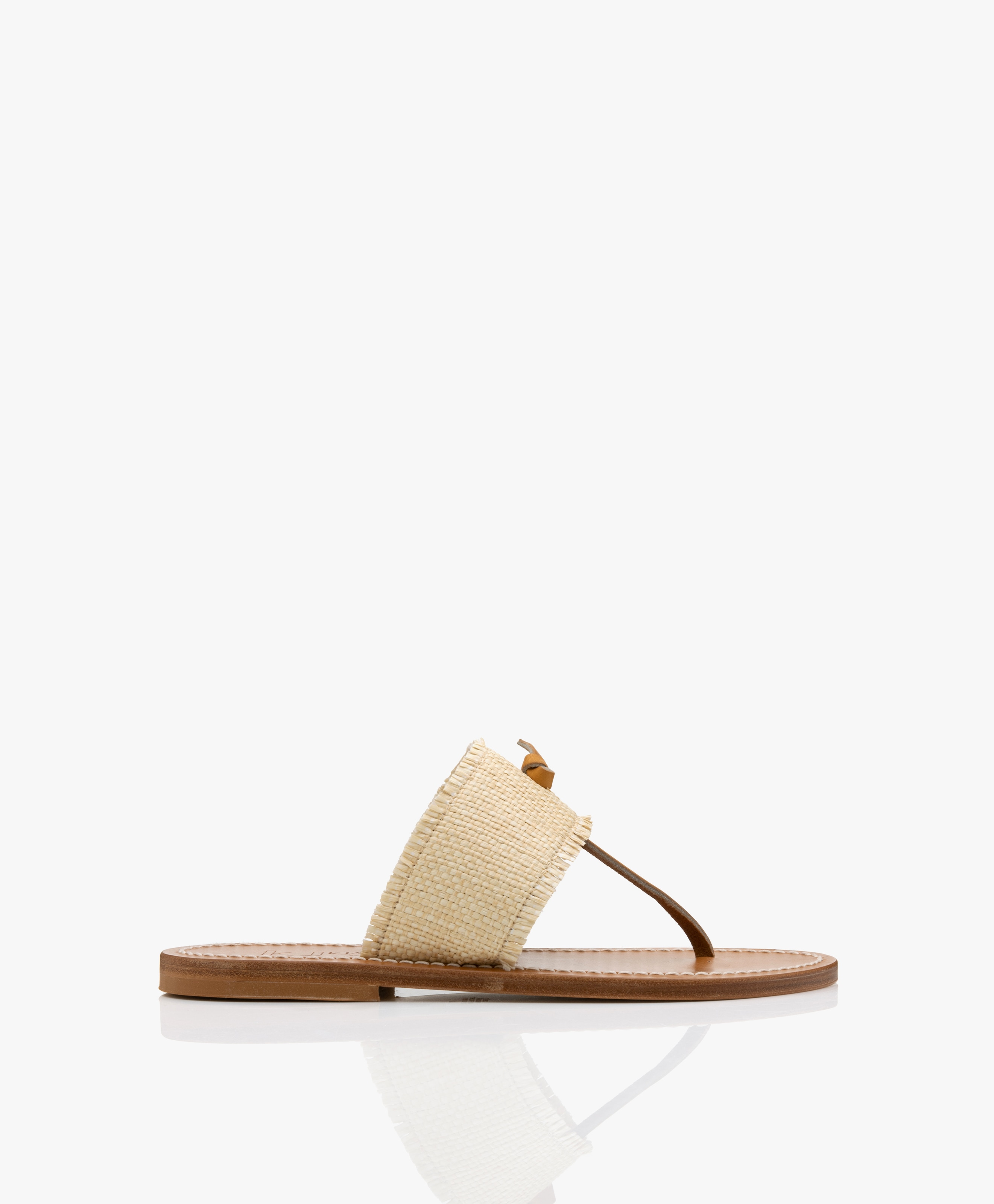 Wouri Leather Raffia Sandals