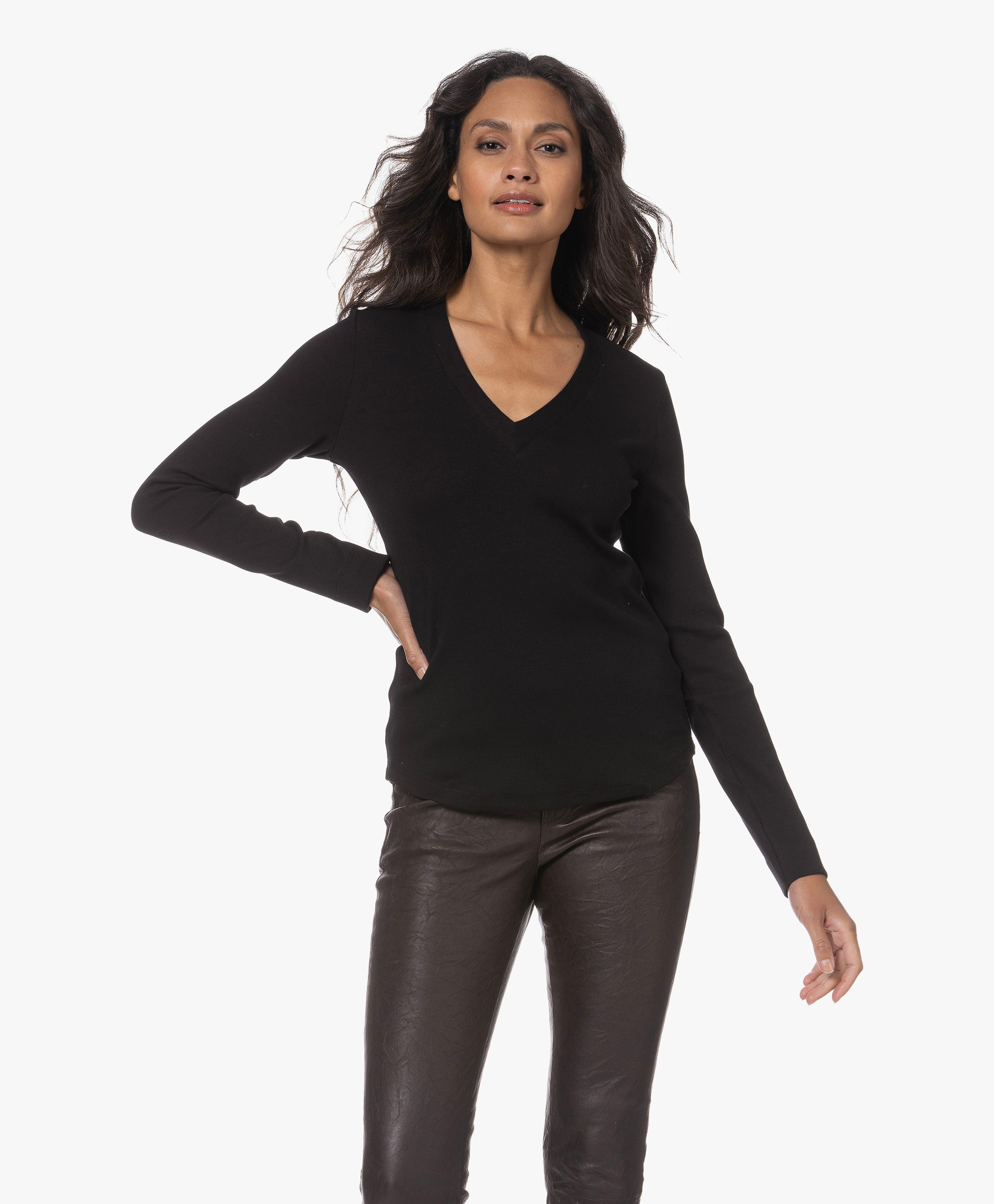 The Charlie Rib V-hals Longsleeve