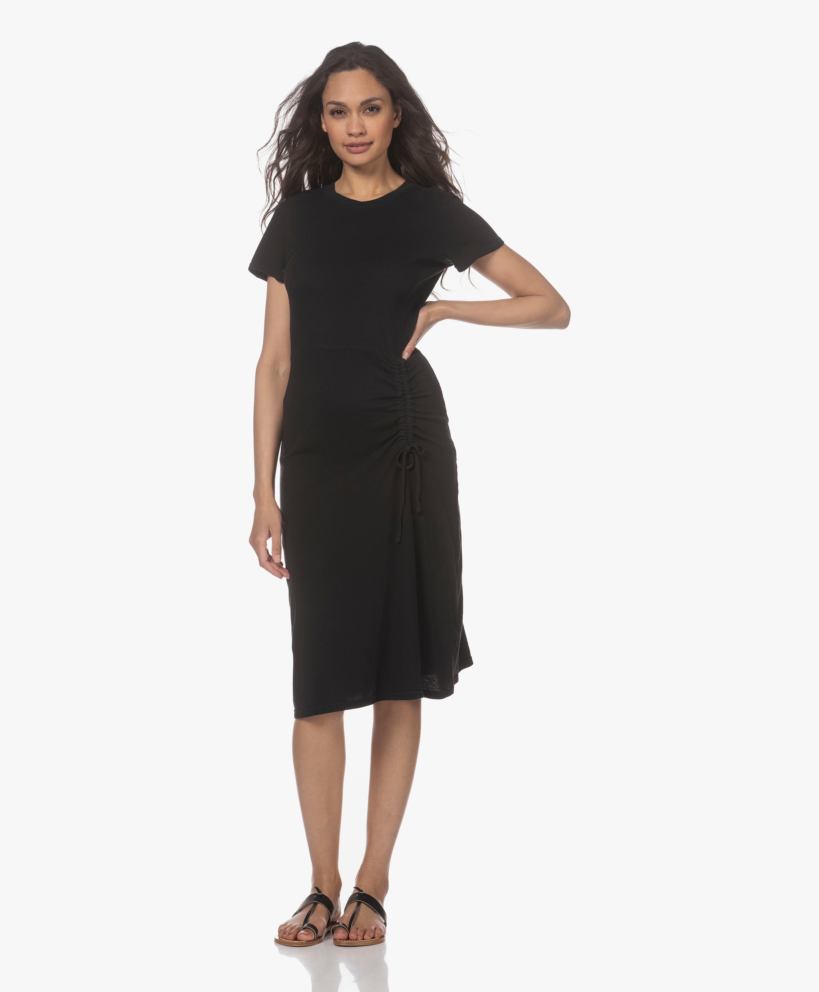 Tori Katoenen Jersey Jurk met Oprijgdetail