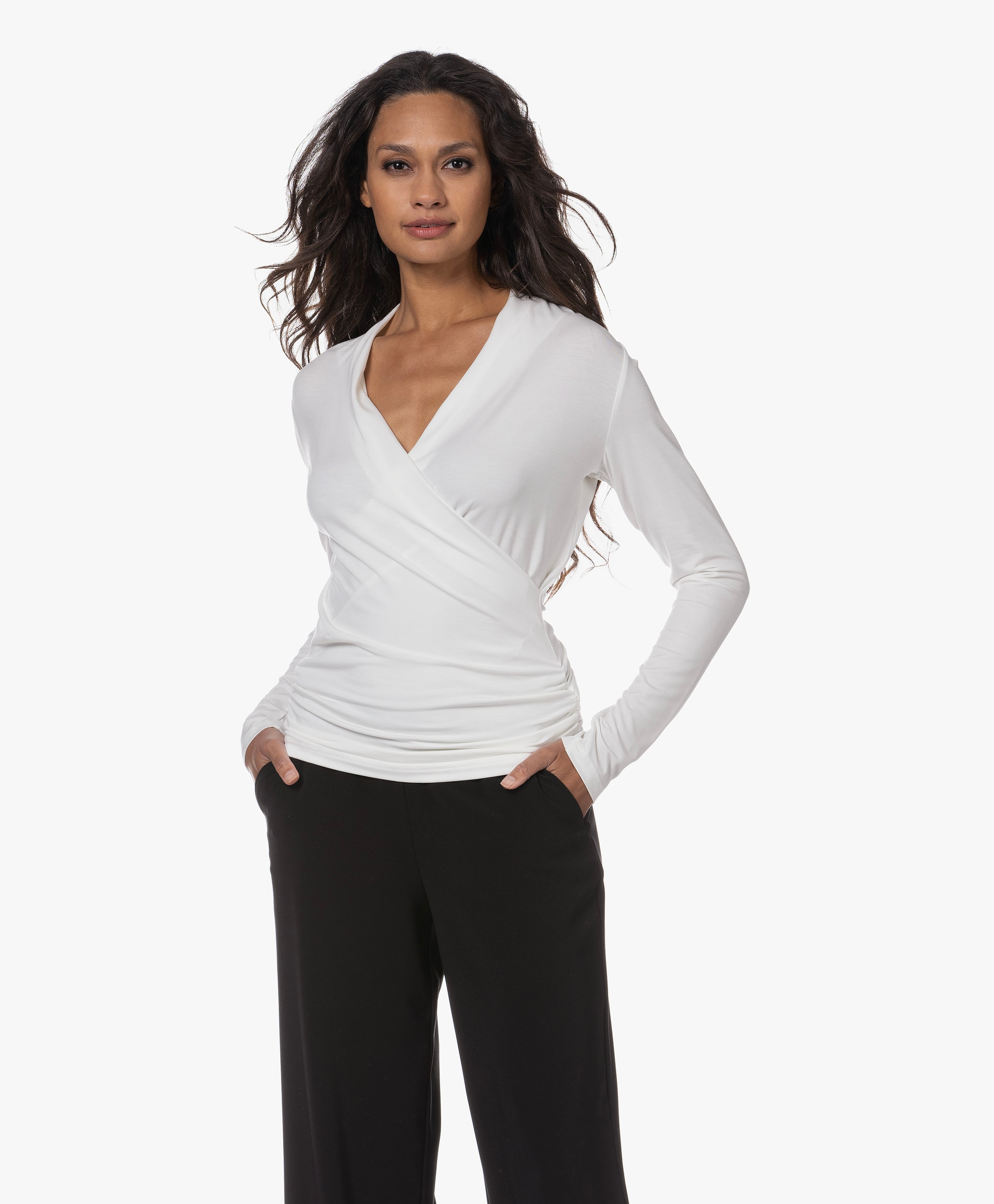 Lyocell Jersey Overslag T-shirt
