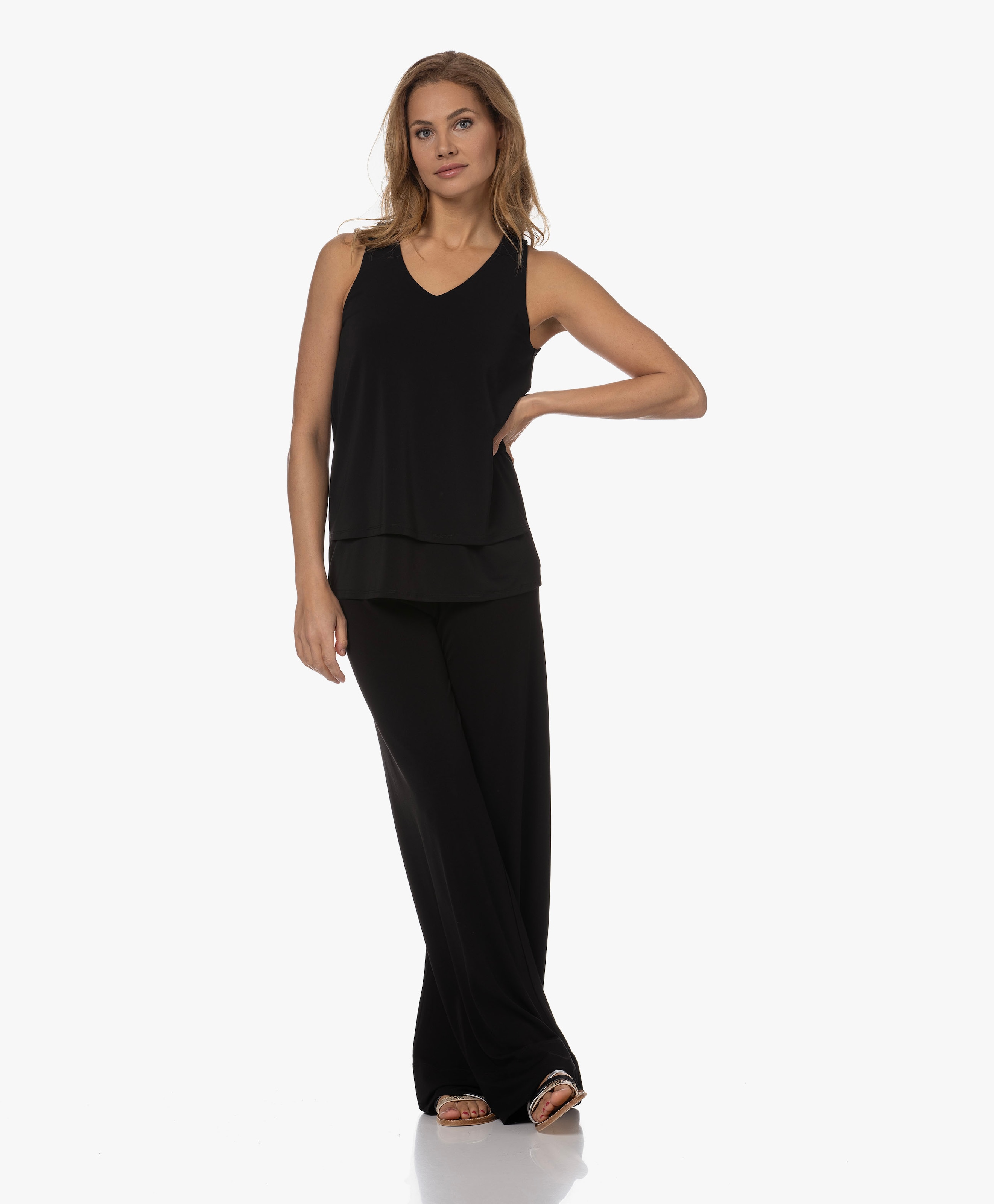 Layered Crepe Jersey Top