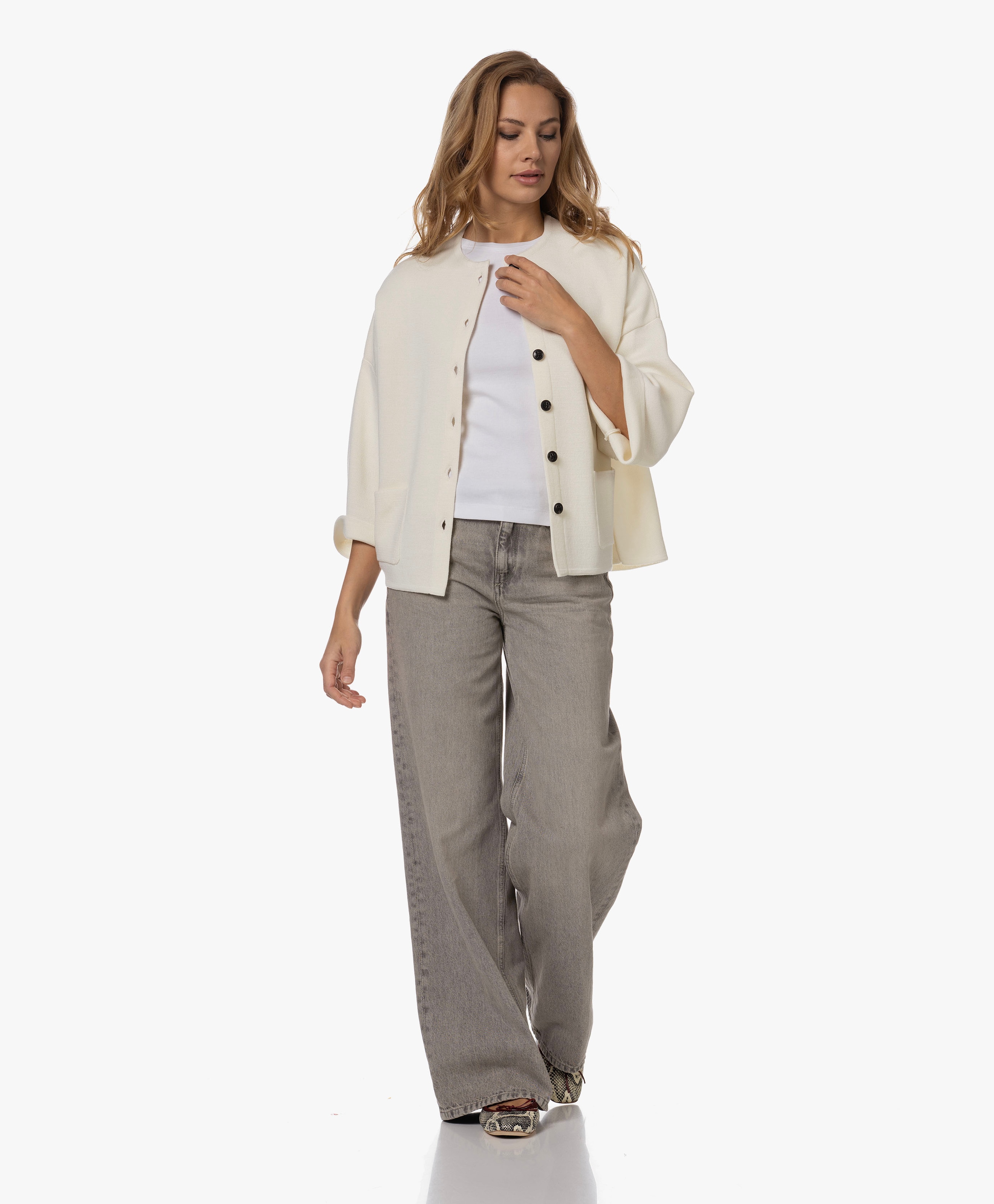 Mila Merinomix Doorknoopvest
