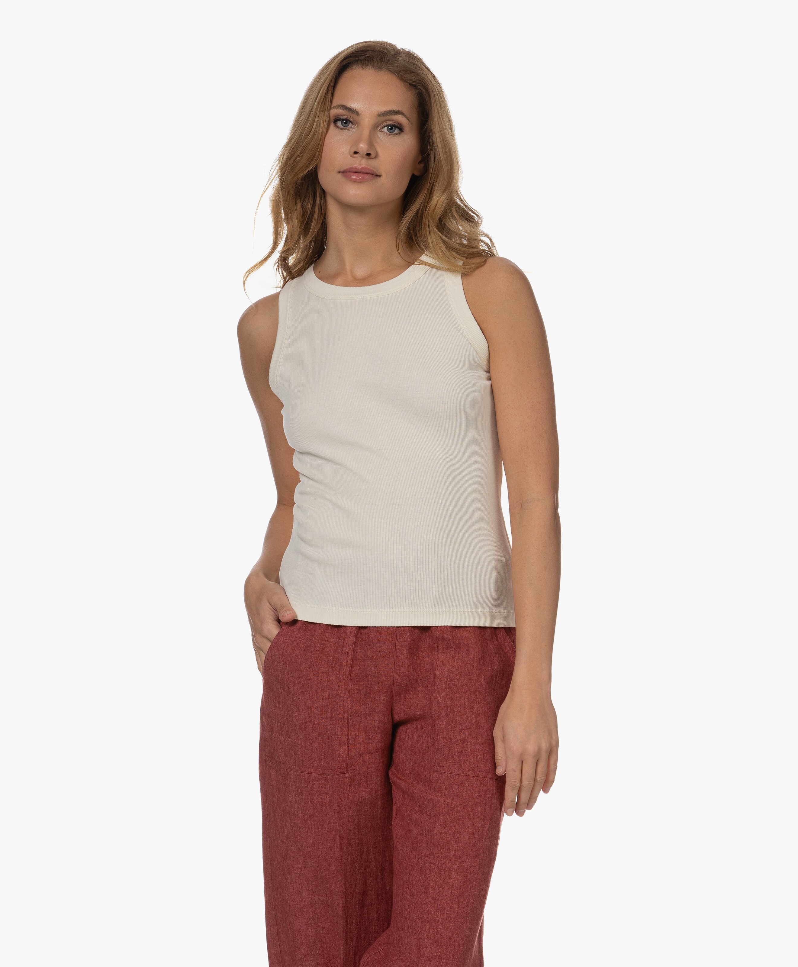 Olina Katoenen Rib Jersey Tanktop