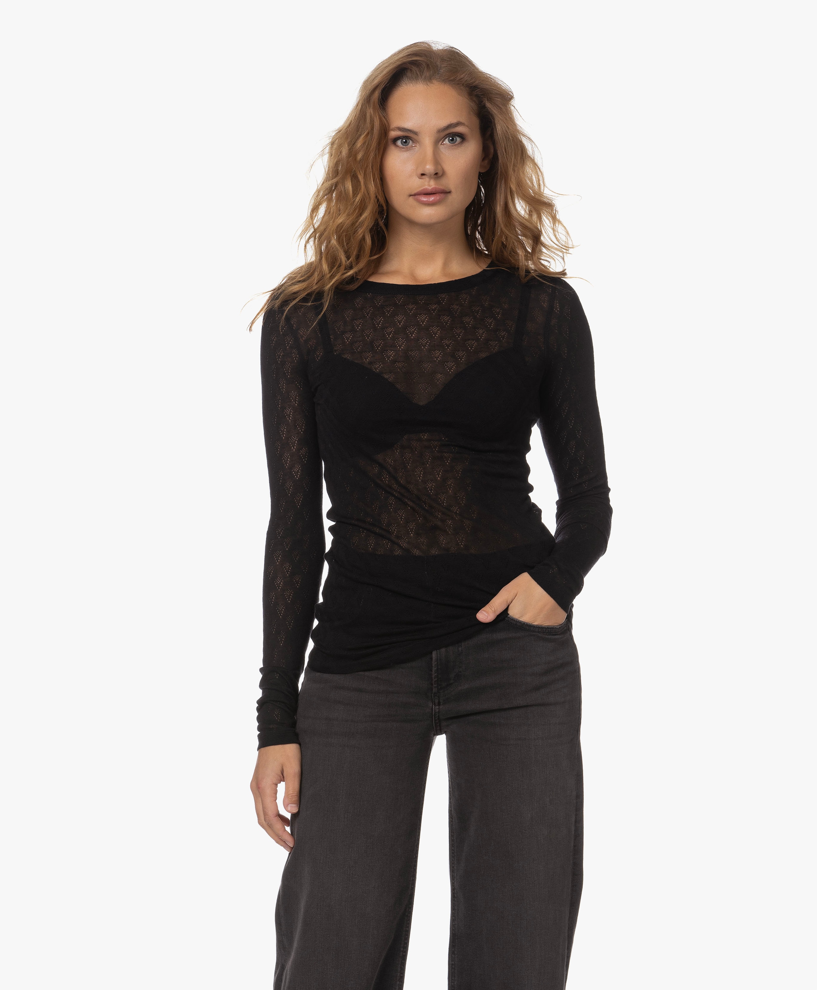 Fermi Zijdemix Pointelle Longsleeve