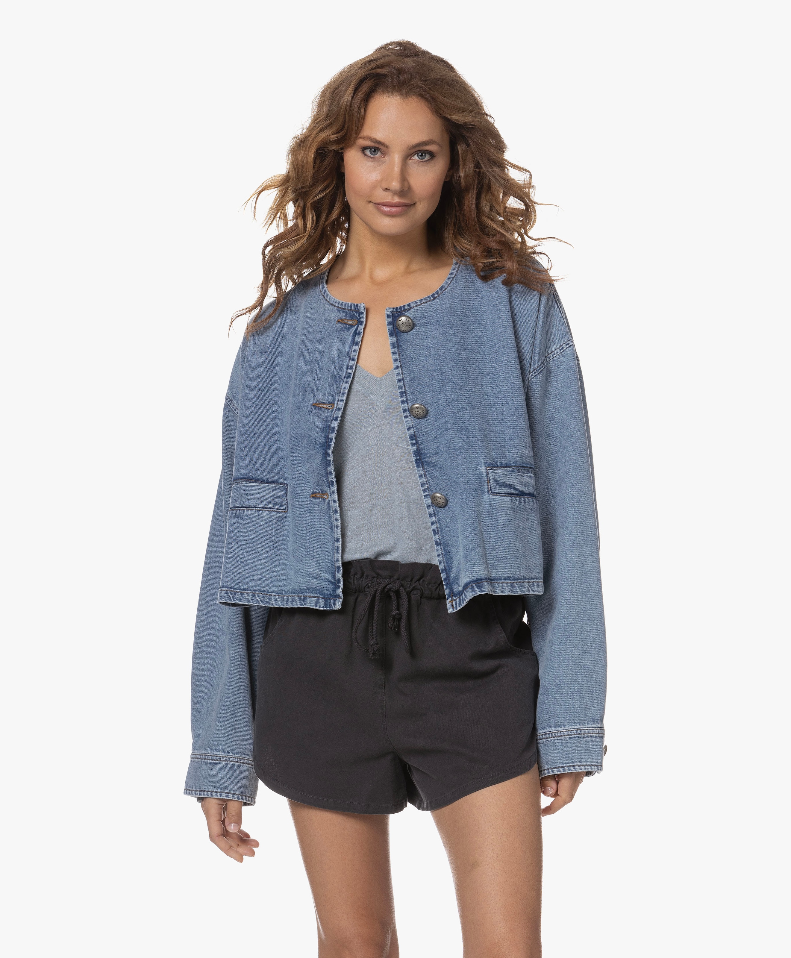 Paley Cropped Denim Jacket