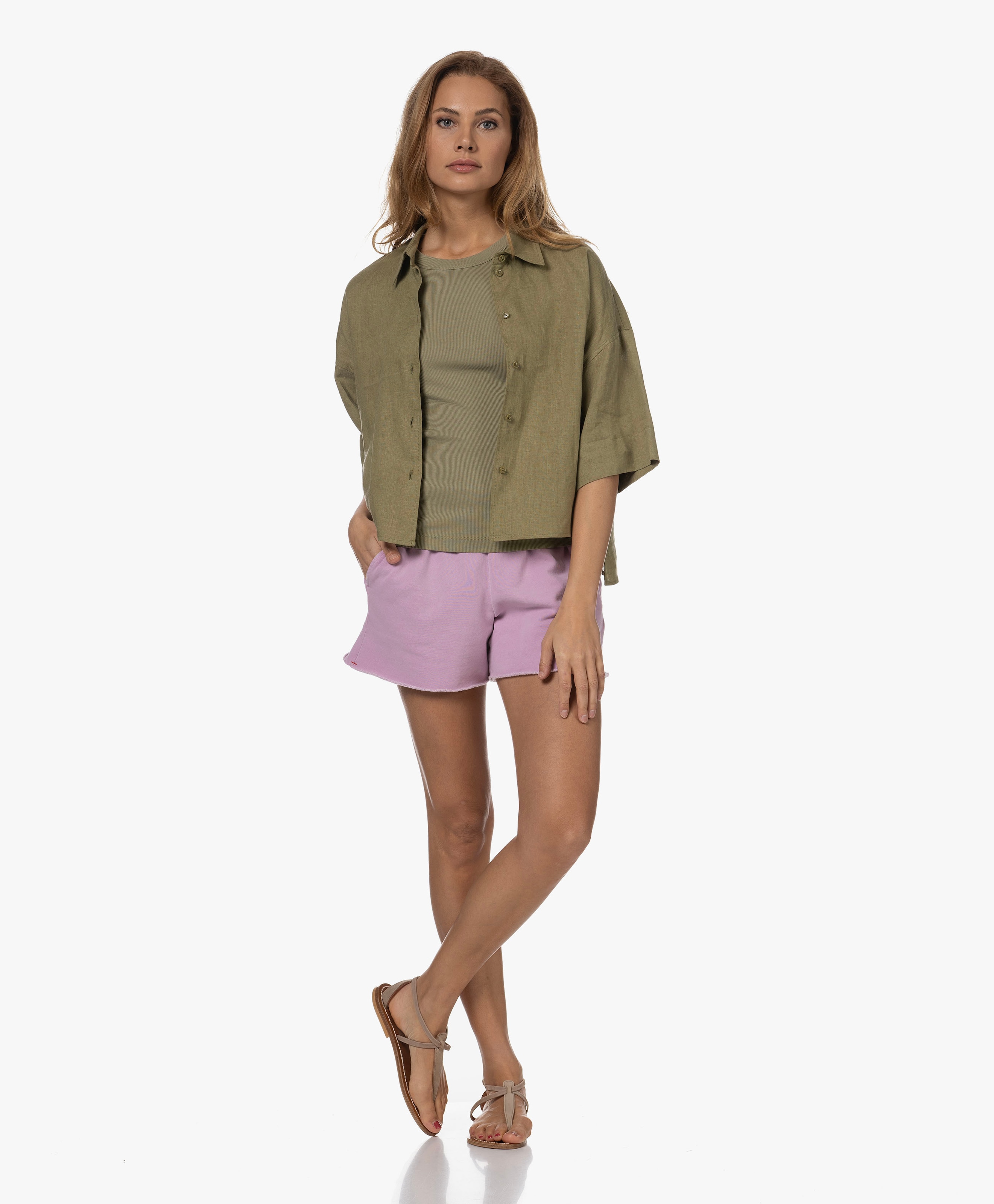 Yarika Cropped Linnen Overhemd