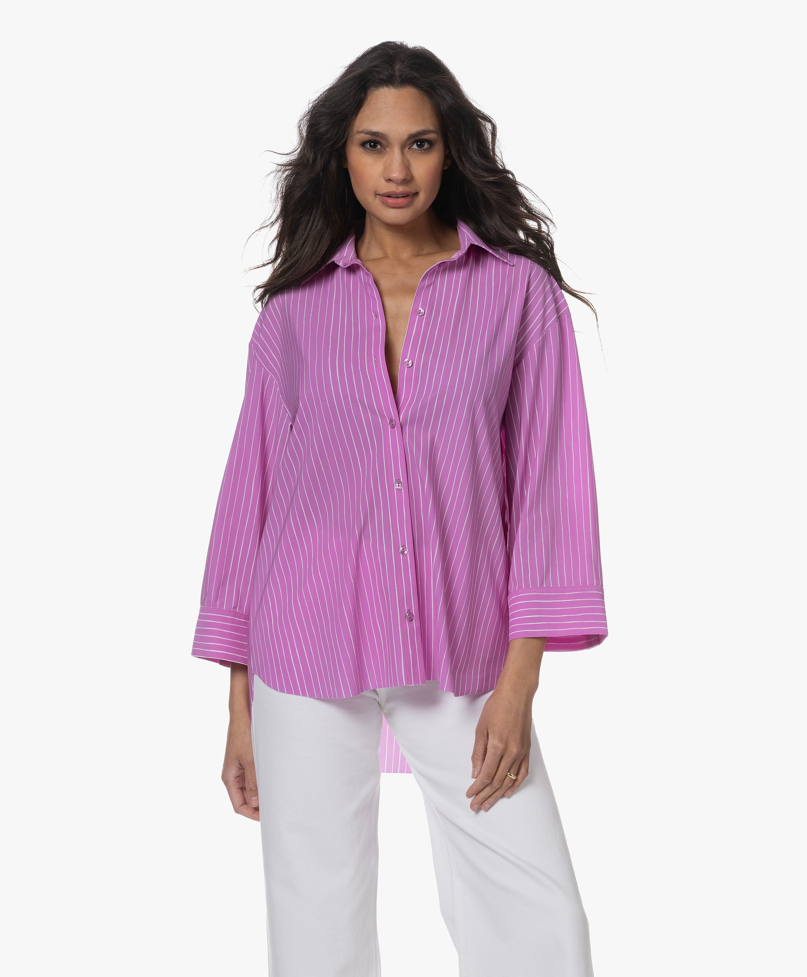 Yumie Summer Stripe Travel Jersey Blouse