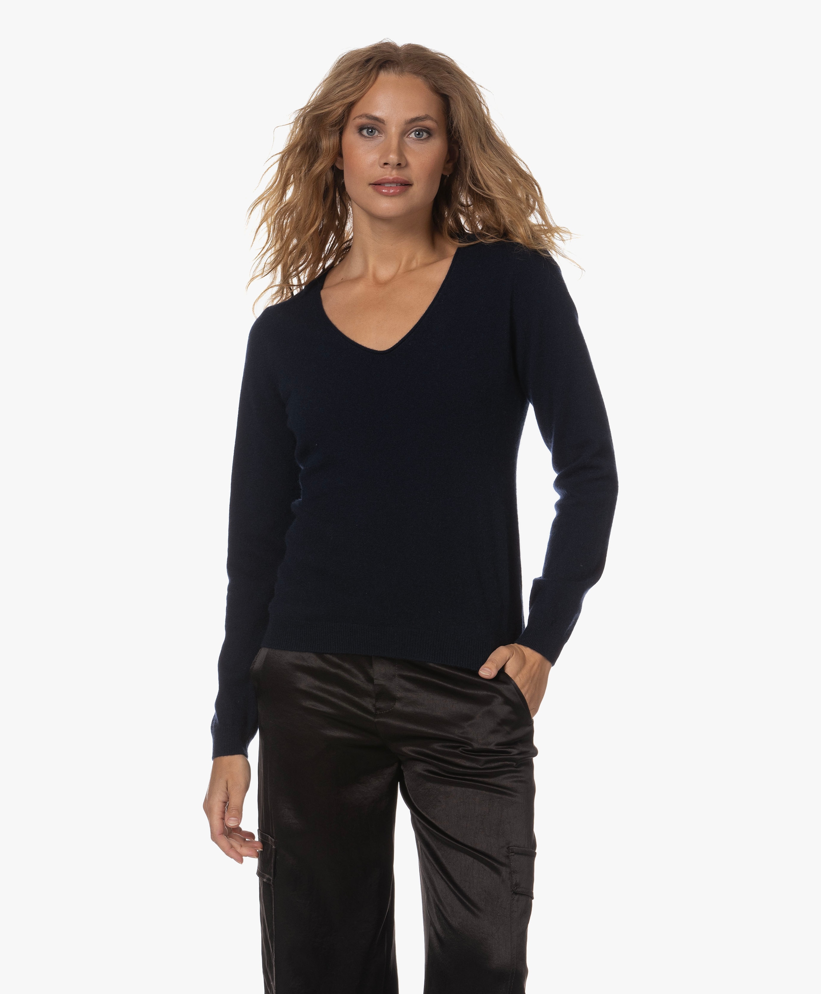 Organic Cashmere V-neck Sweater