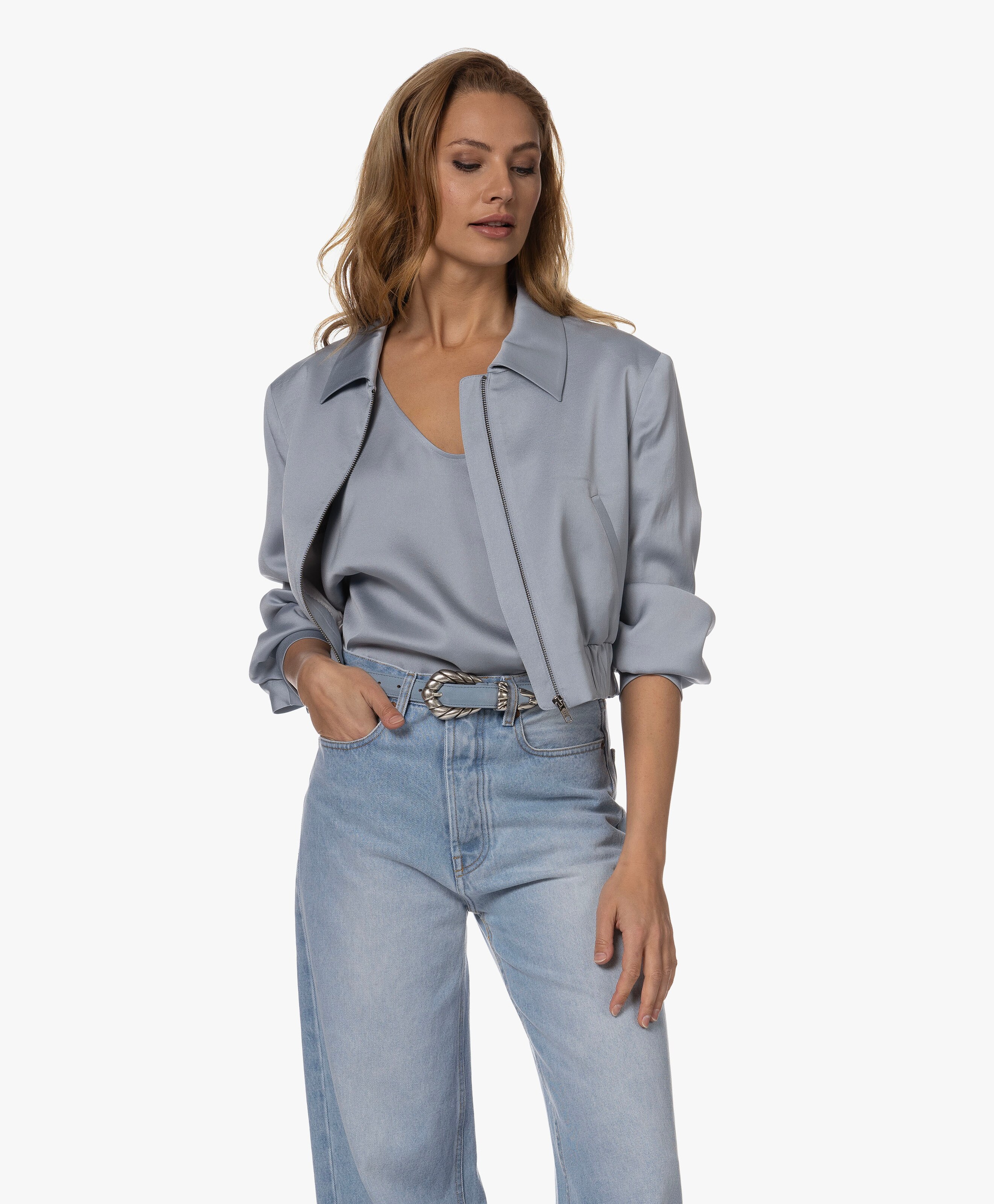 Radway Cropped Satijnen Jasje